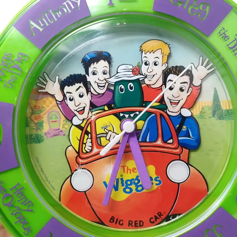 The Wiggles Big Red Car Clock Vintage Wags Dorothy Dinosaur Feathersword Jeff